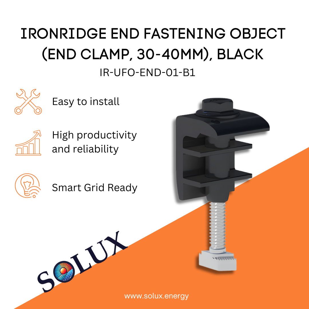 This is an image of Mount Bracket Ironridge End Clamp 30-40MM Black